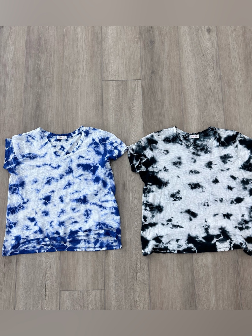 GOLDIE short sleeve Tie dye boy tee T shirt white black blue small